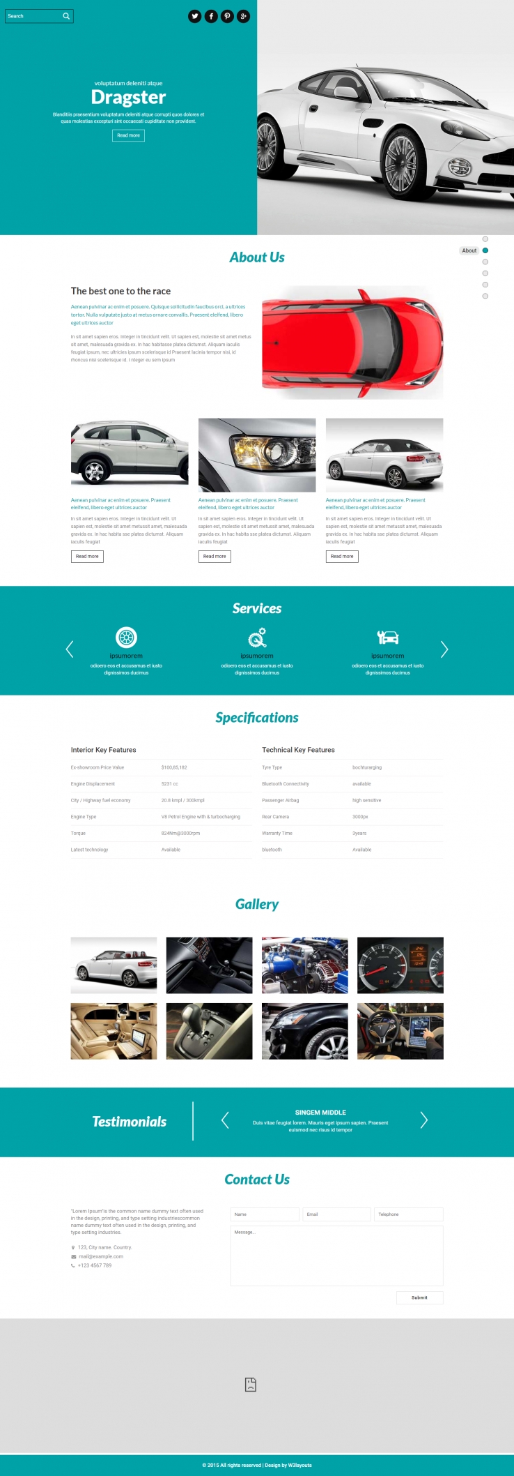蓝色简洁风格的汽车改装服务整站网站源码下载