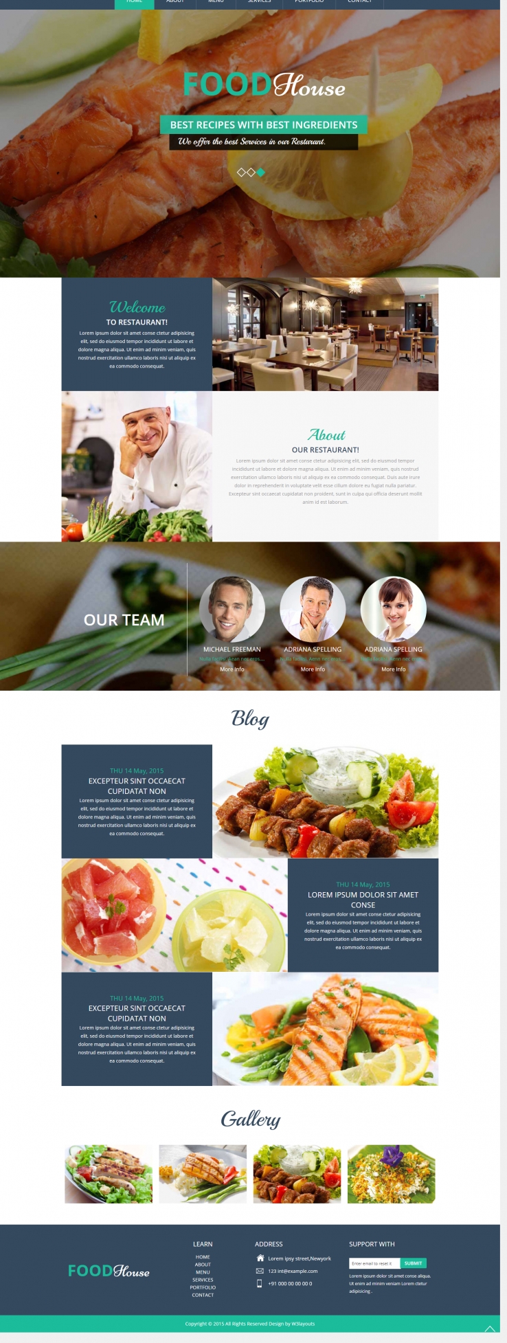 绿色简洁风格的秘制西餐美食整站网站源码下载