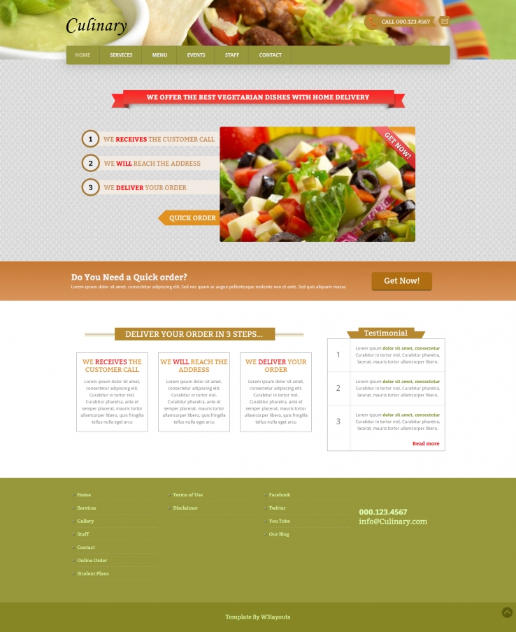 绿色简洁风格的美食餐厅整站网站源码下载