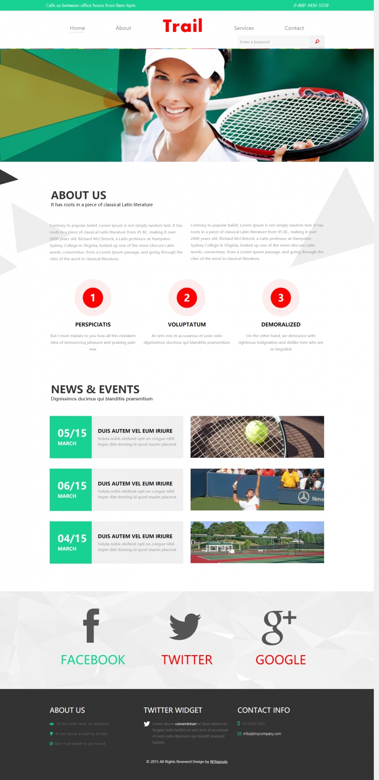绿色简洁风格的网球体育整站网站源码下载