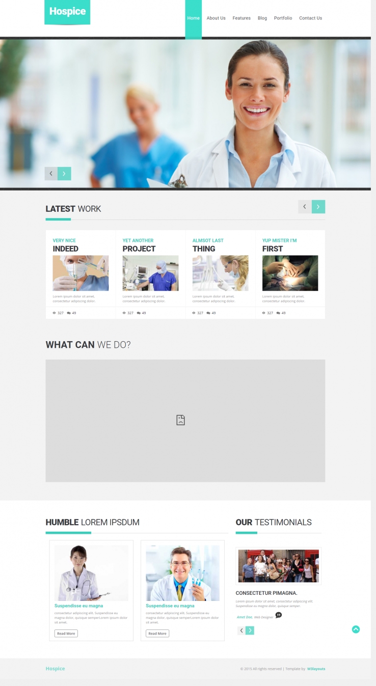 蓝色简洁风格的重症医疗服务整站网站源码下载