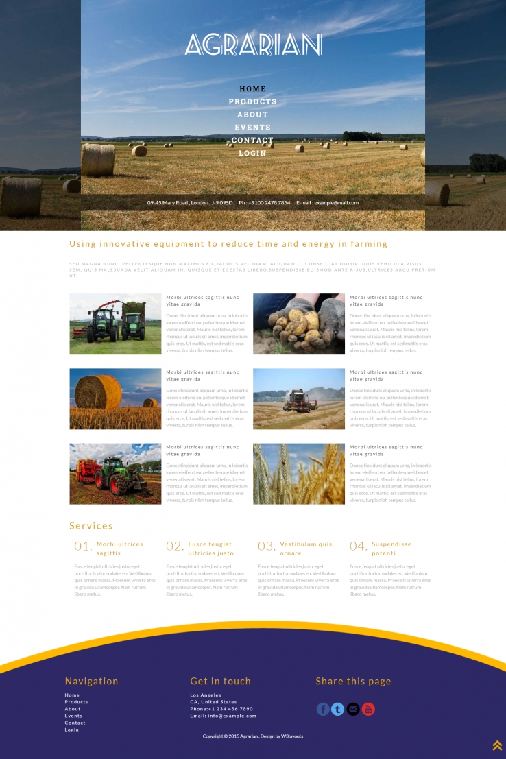 白色简洁风格的科技农业土地开发企业网站源码下载