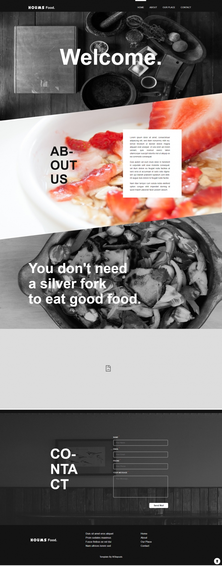 黑色简洁风格的精品美食整站网站源码下载