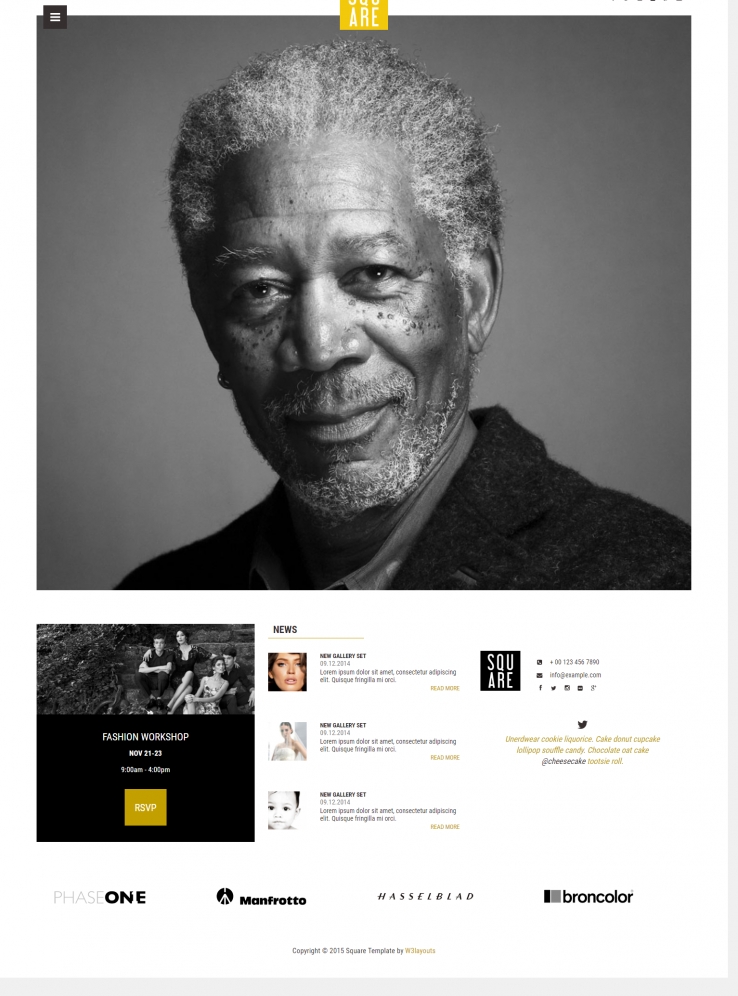 黄色简洁风格的专业人物摄影整站网站源码下载