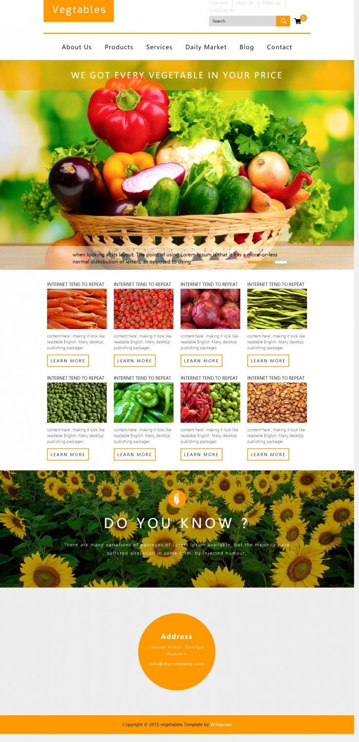 橙色简洁风格的果蔬农产品整站网站源码下载