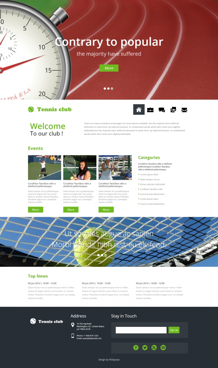 绿色简洁风格的网球运动整站网站源码下载