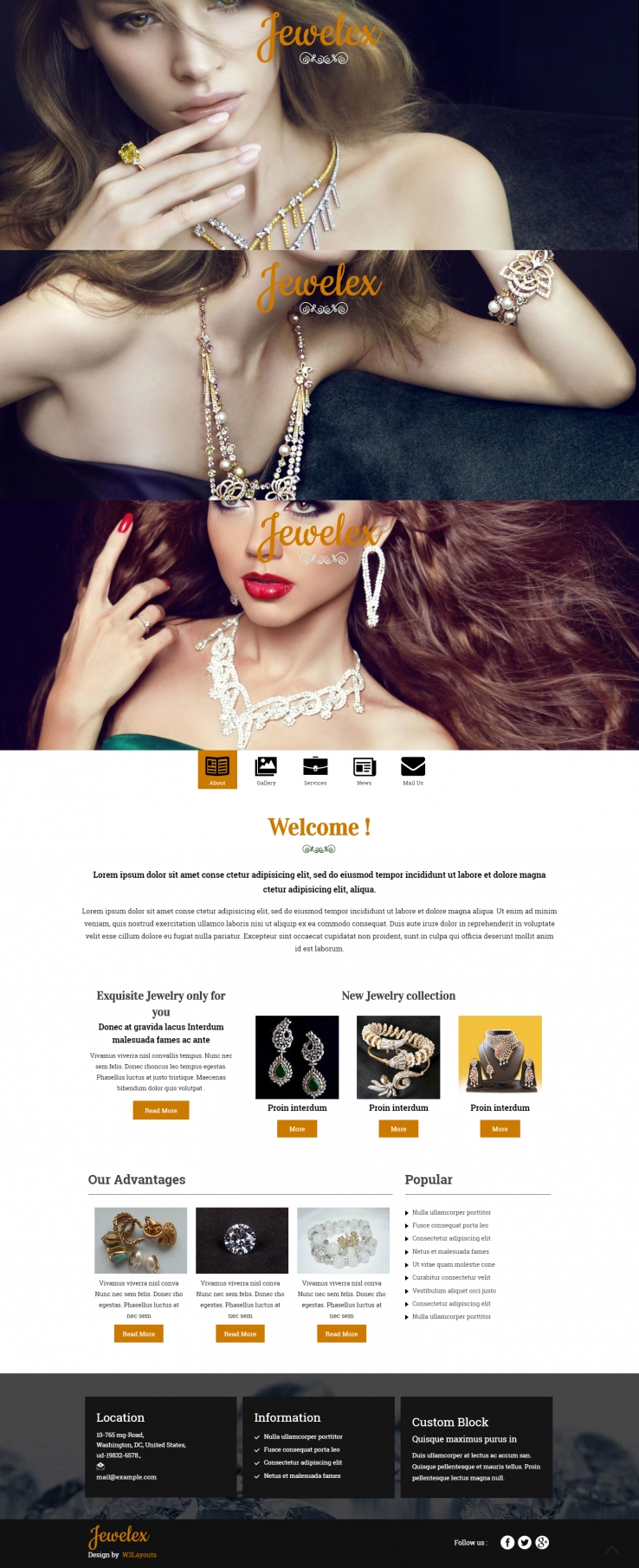 黄色简洁风格的高级珠宝设计整站网站源码下载