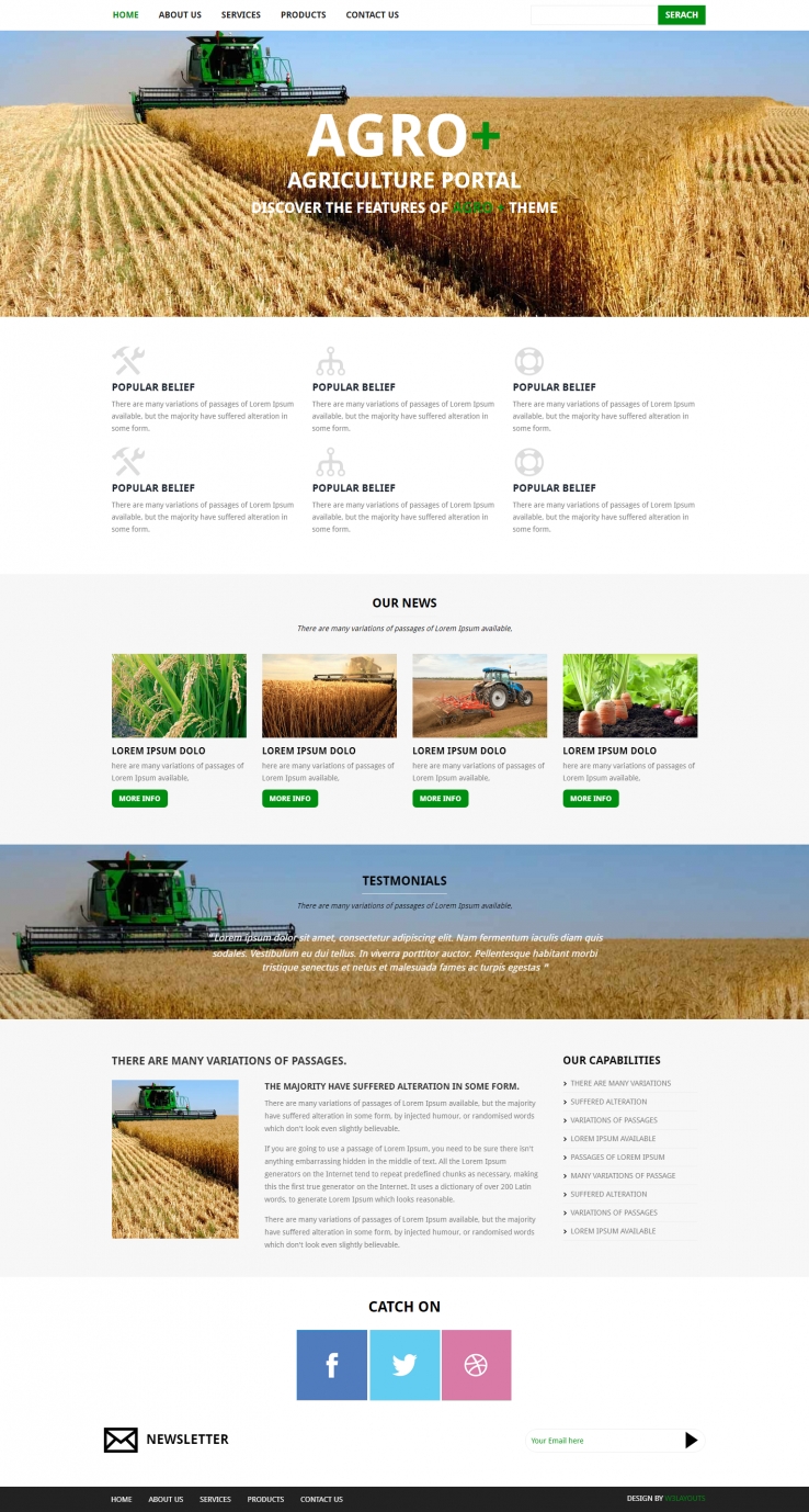 绿色简洁风格的互联网农业整站网站源码下载