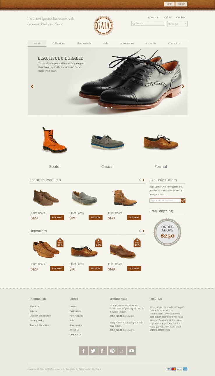 灰色简洁风格的皮鞋网上商城整站网站源码下载