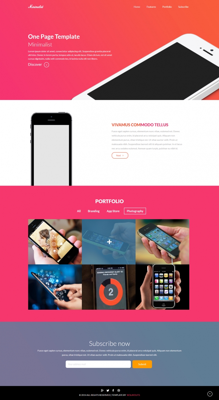 粉色简洁风格的简约手机产品整站网站源码下载