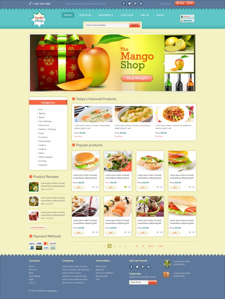 绿色简洁风格的在线美食点餐整站网站源码下载