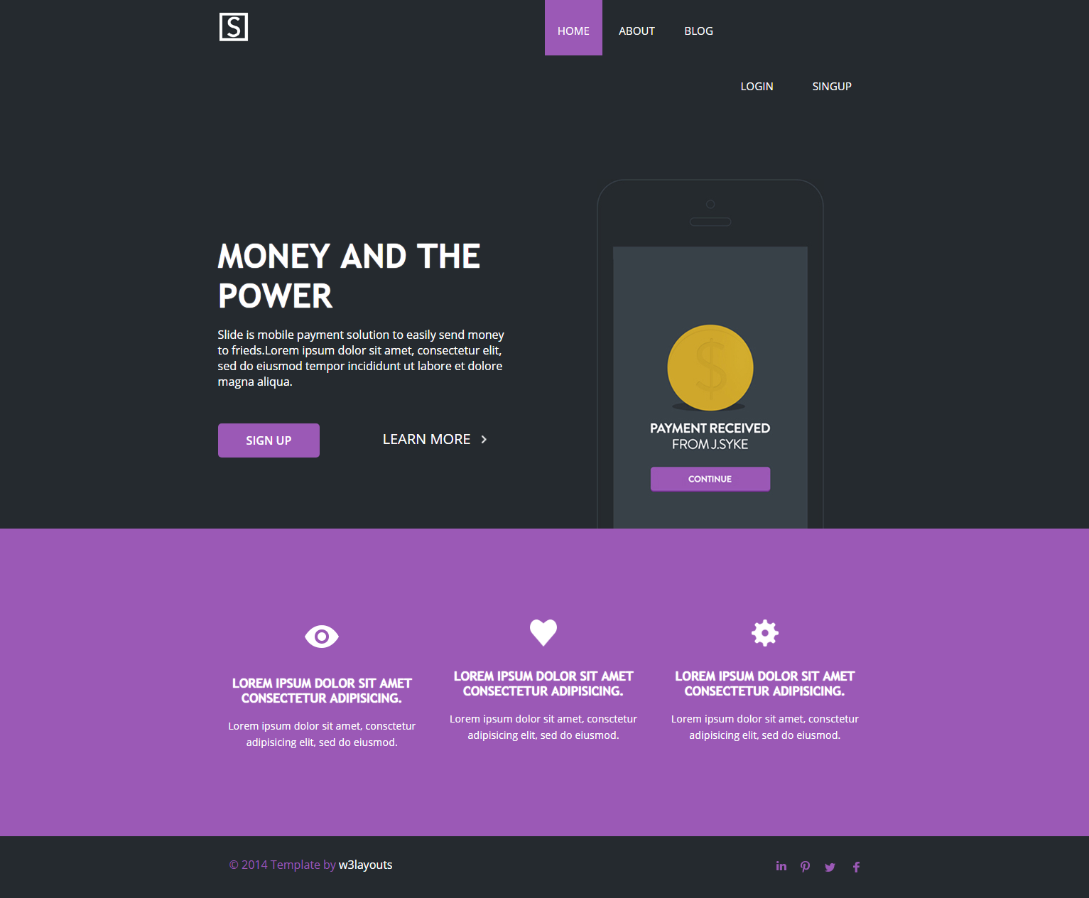 紫色简洁风格的金融应用企业网站源码下载