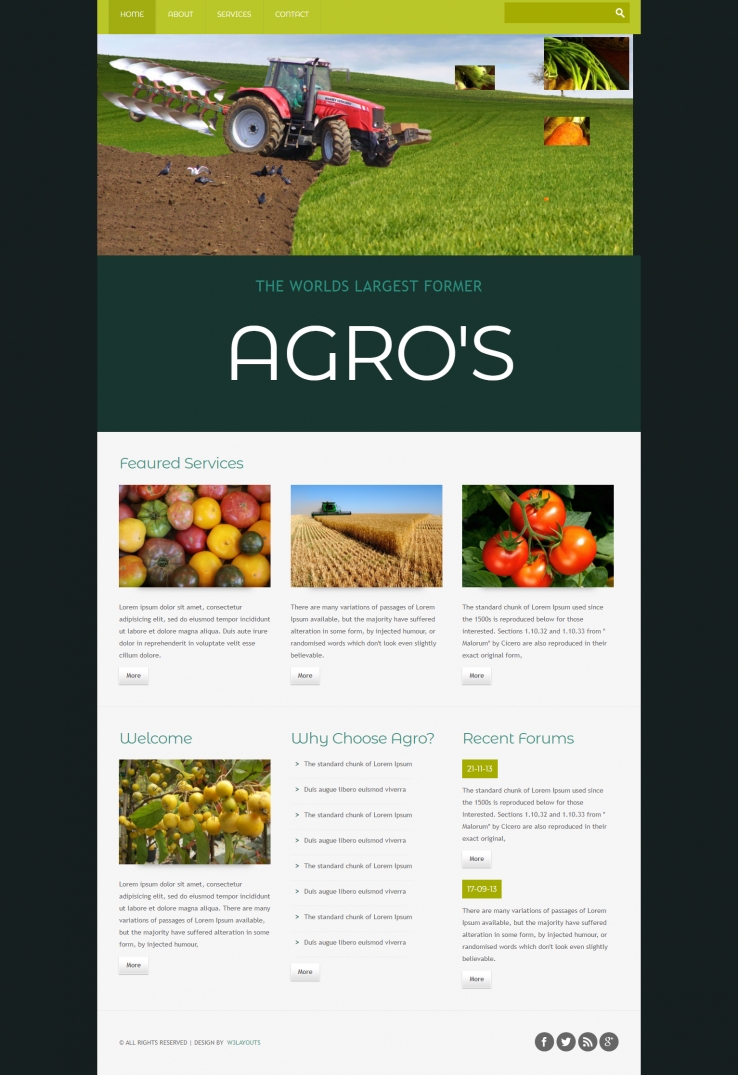 绿色简洁风格的农业生产信息整站网站源码下载