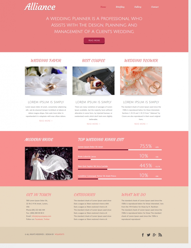 粉色简洁风格的婚庆策划企业网站源码下载