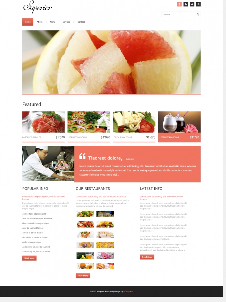 红色简洁风格的甜点餐厅企业网站源码下载