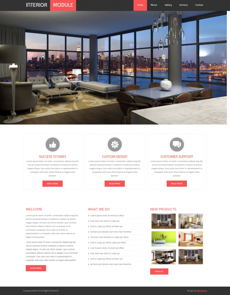 红色简洁风格的室内设计企业网站源码下载