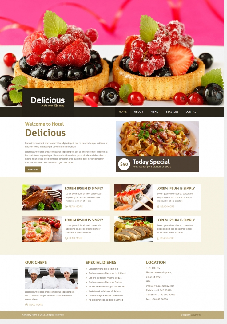 黑色简洁风格的精致美味餐厅整站网站源码下载