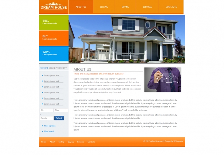 橙色简洁风格的房产置业顾问整站网站源码下载