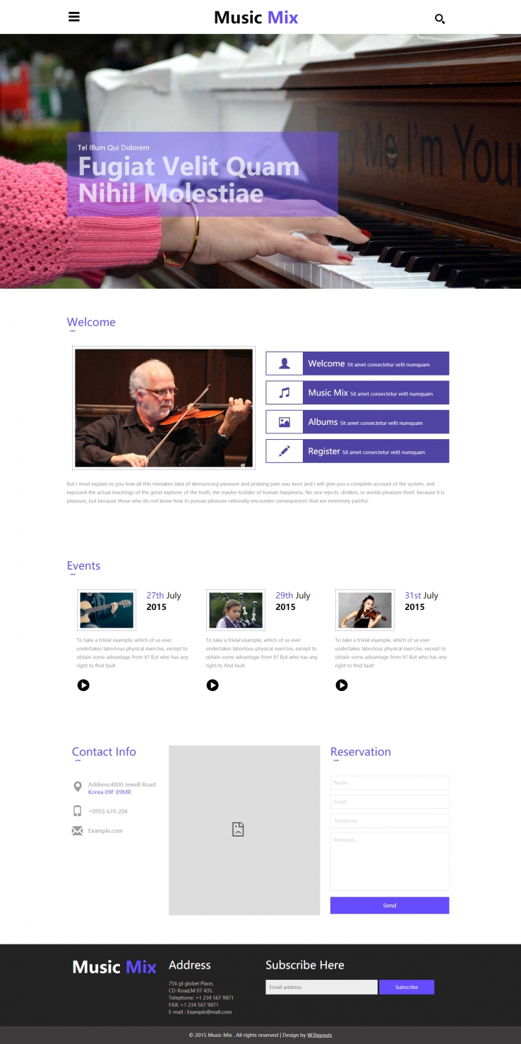 紫色简洁风格的电音制作整站网站源码下载