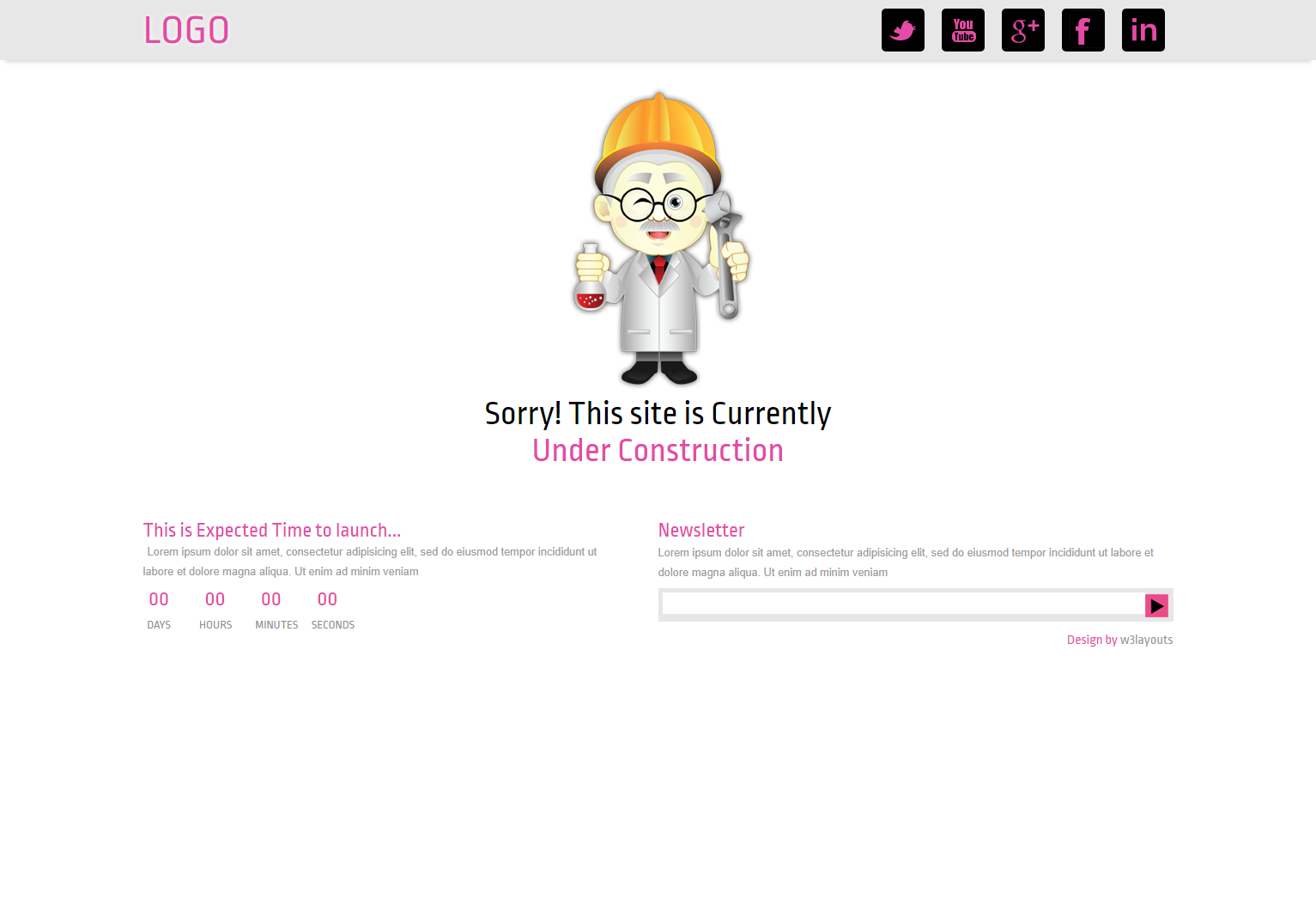 粉色简洁风格的工程师建设整站网站源码下载