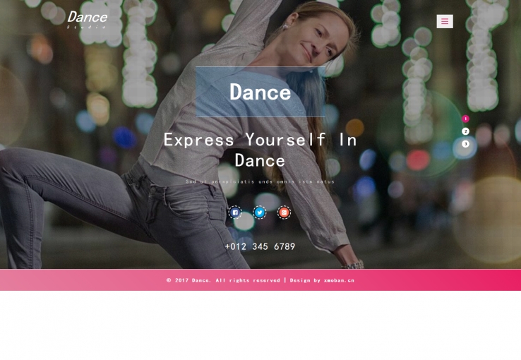 粉色简洁风格的舞蹈工作室企业网站源码下载