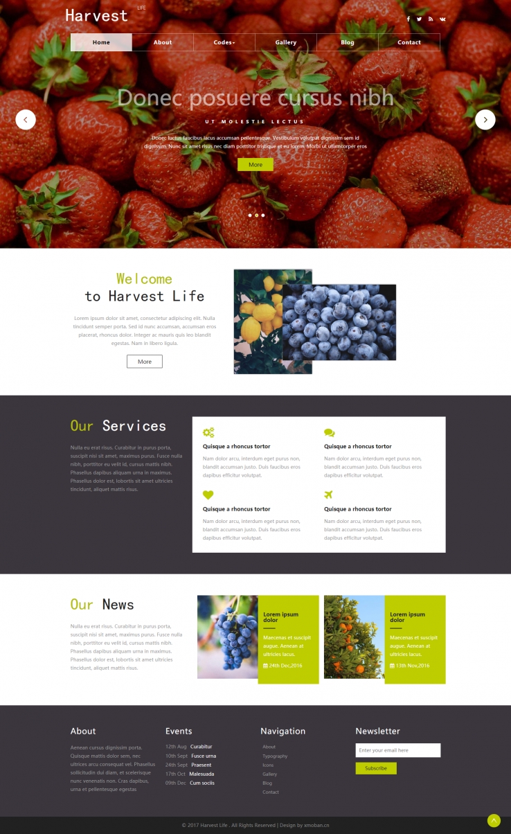 白色简洁风格的果园水果主题整站网站源码下载