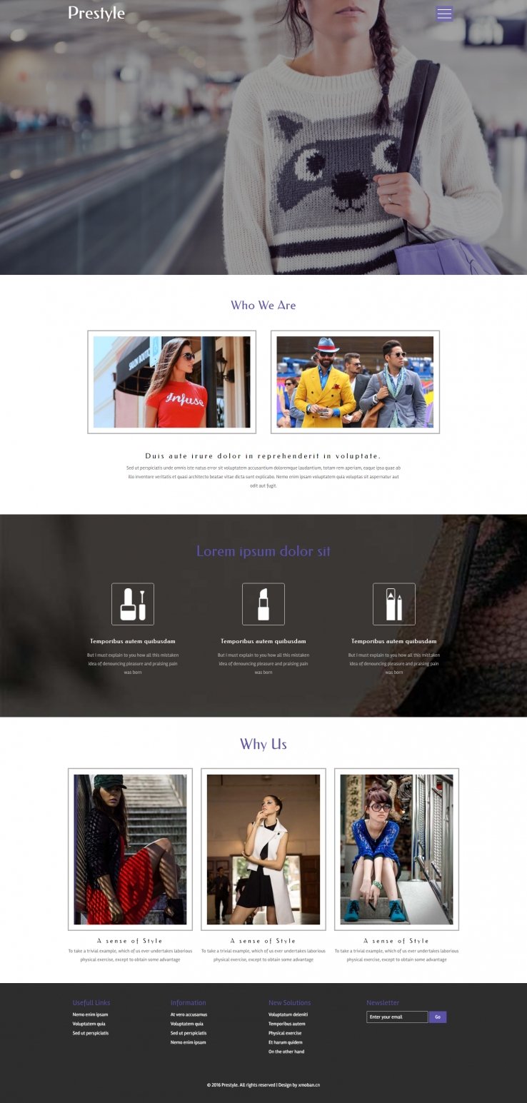 紫色简洁风格的时尚整站网站源码下载