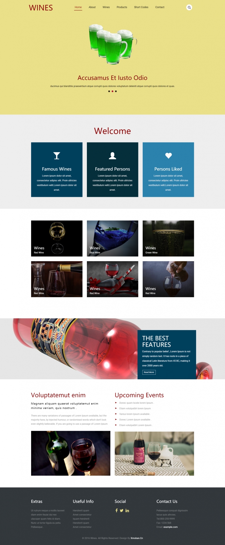 红色简洁风格的红酒销售企业网站源码下载