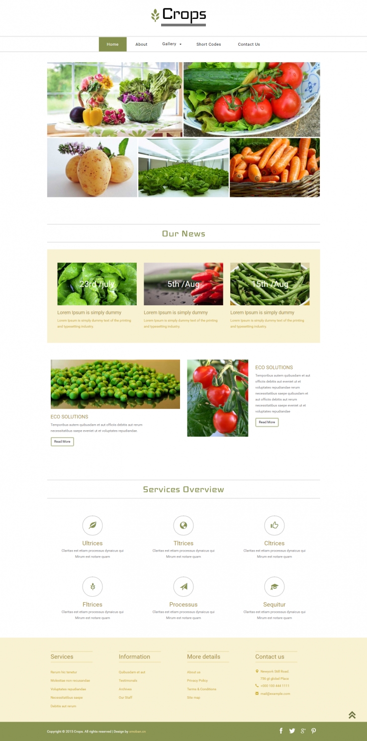 绿色欧美风格的农业果园整站网站源码下载