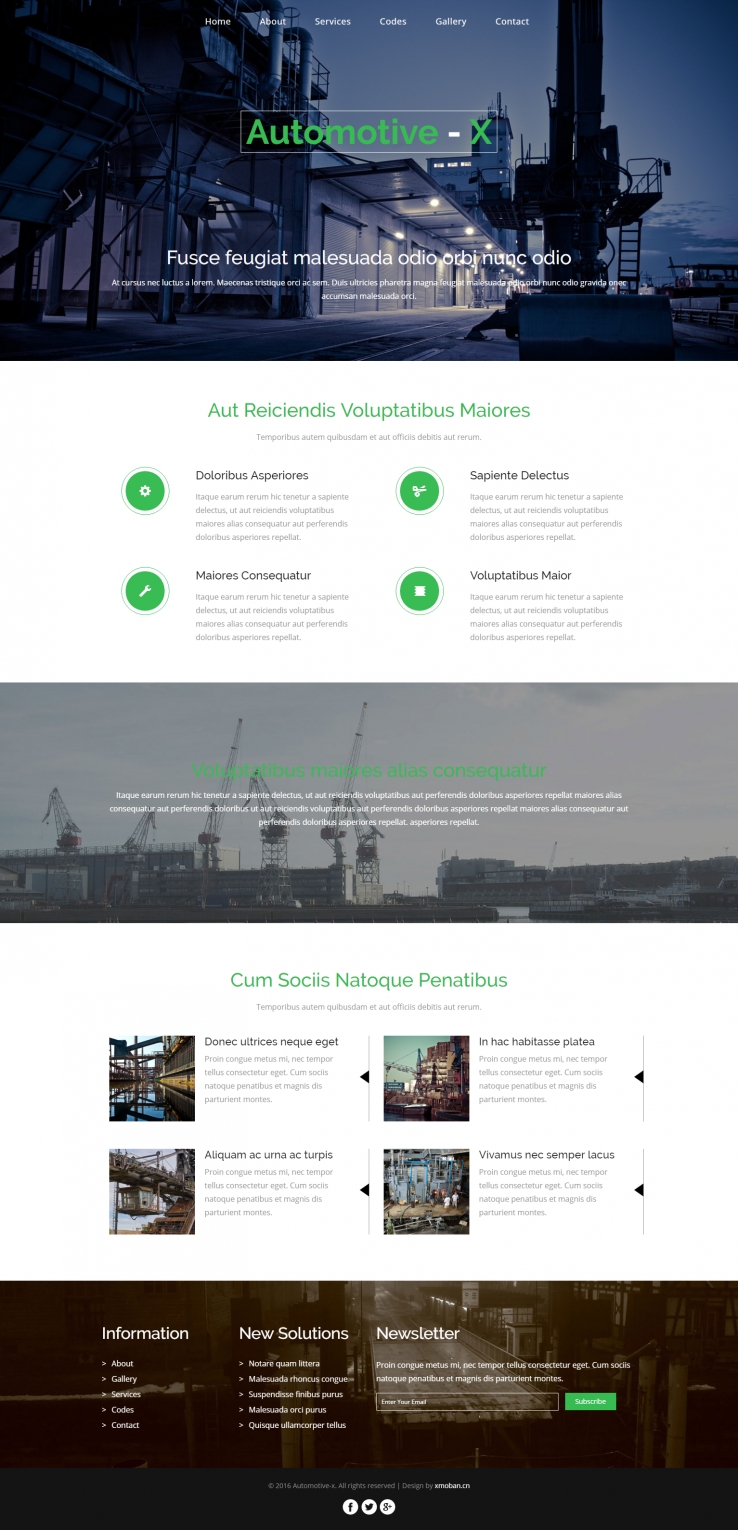 绿色扁平风格的工业制造企业网站源码下载