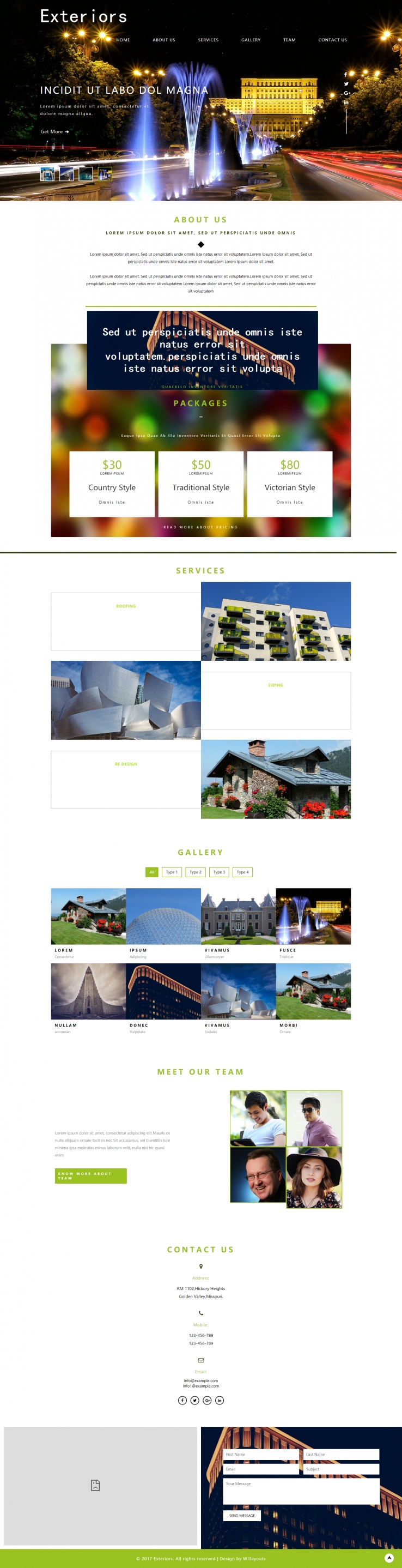 白色欧美风格的建筑外观维修企业网站源码下载