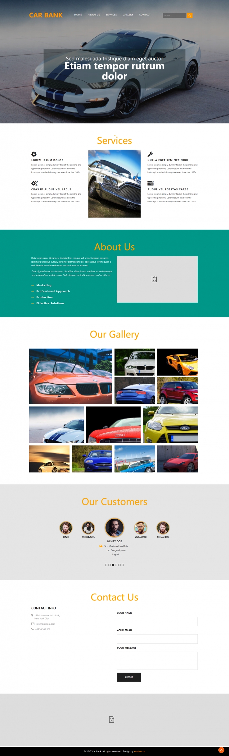 橙色欧美风格的高端汽车保养企业网站源码下载