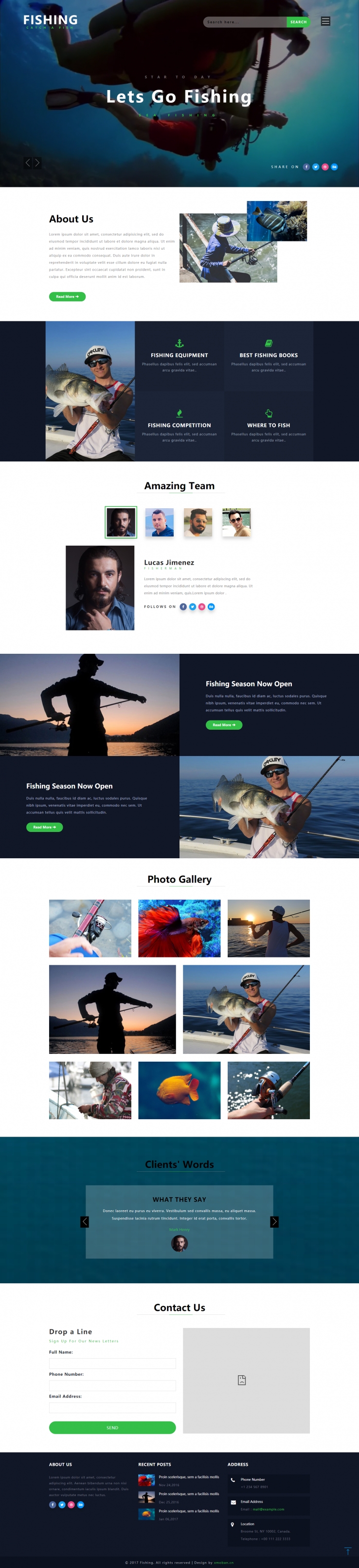 绿色欧美风格的钓鱼企业网站源码下载