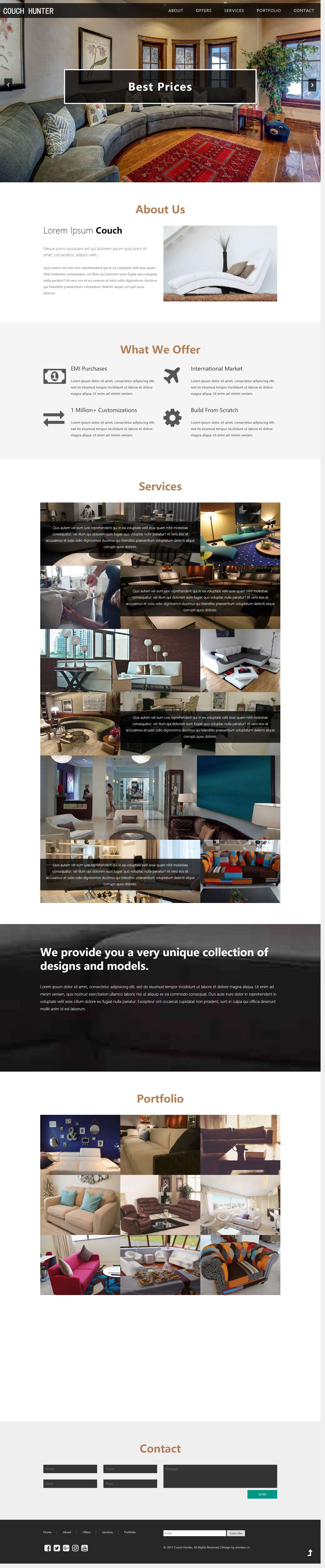 黑色欧美风格的室内家具企业网站源码下载