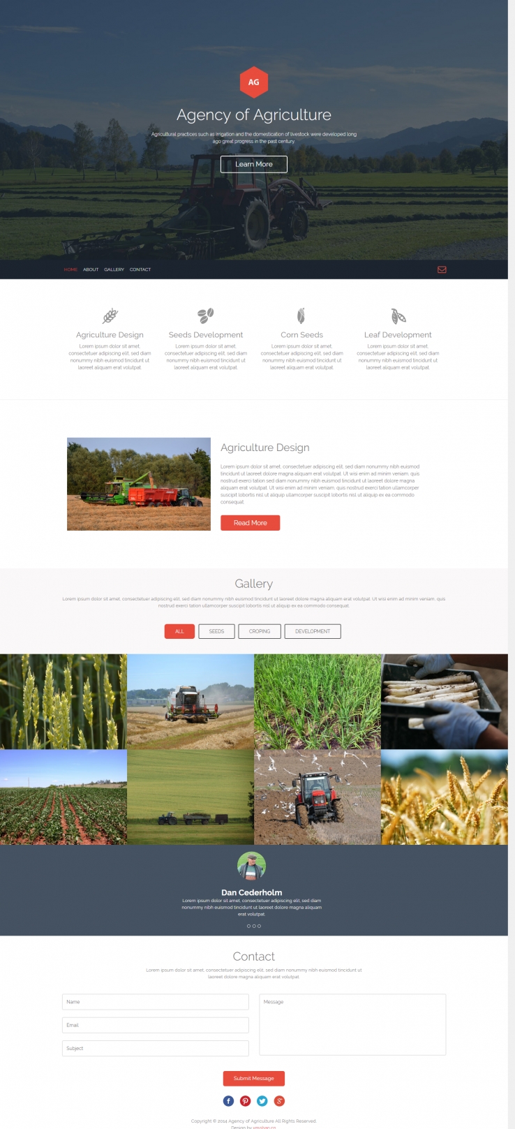 红色欧美风格的农业机械产品企业网站源码下载
