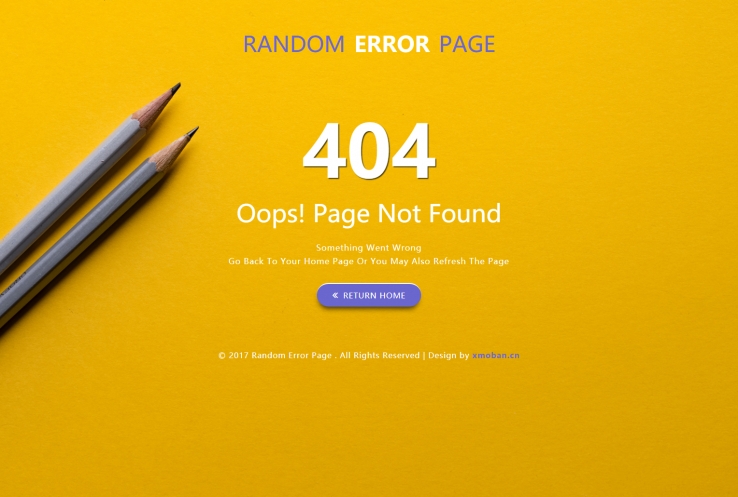 橙色欧美风格的背景设计感404错误页源码下载