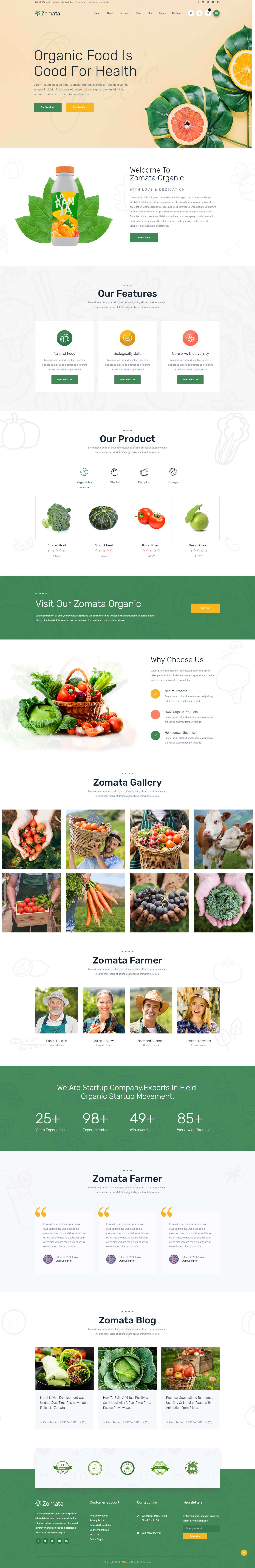 绿色欧美风格的有机蔬菜水果整站网站源码下载