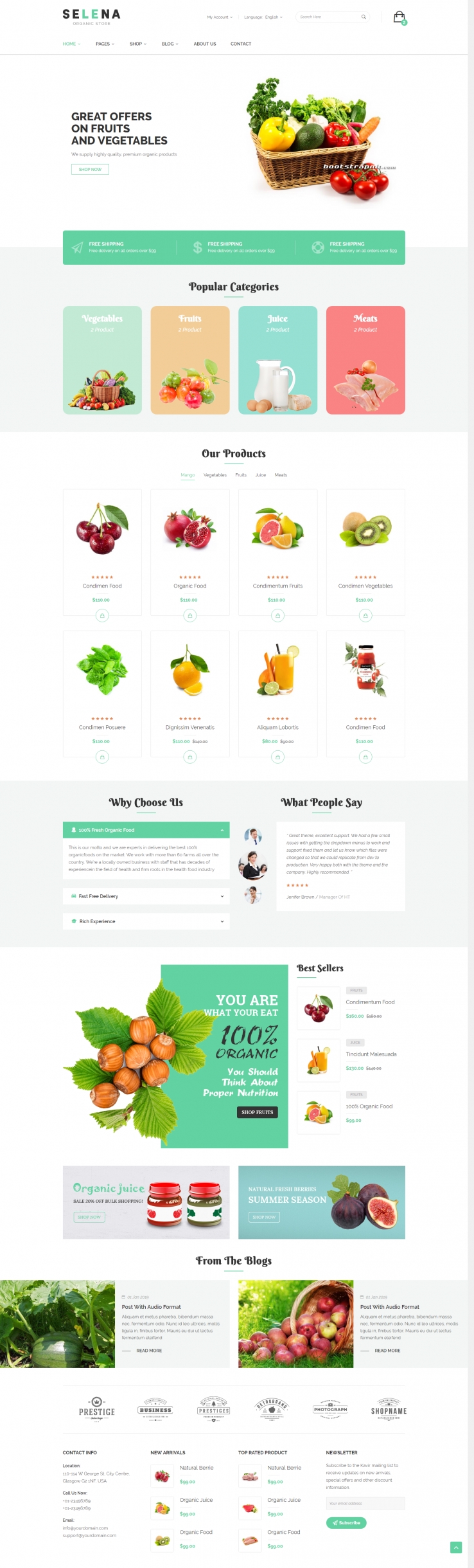 绿色简洁风格的水果蔬菜农产品商城站源码下载