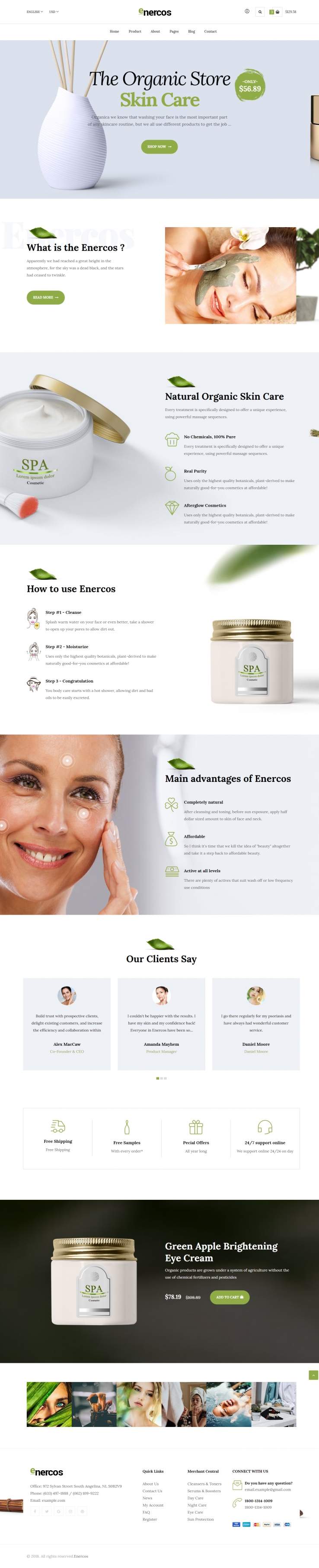 绿色简洁风格的美容化妆品整站网站源码下载