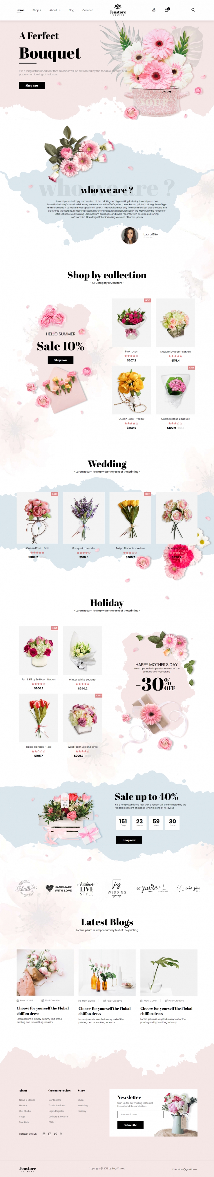 黑色欧美风格的网上鲜花店整站网站源码下载