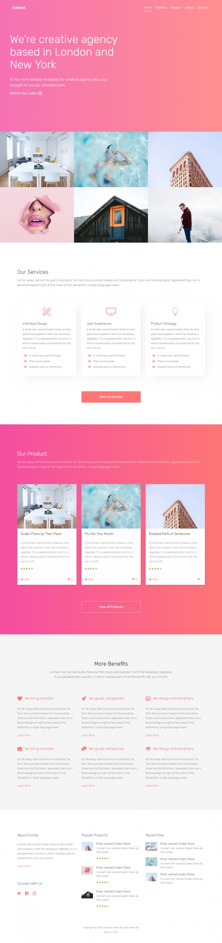 粉色欧美风格的平面设计公司企业网站源码下载