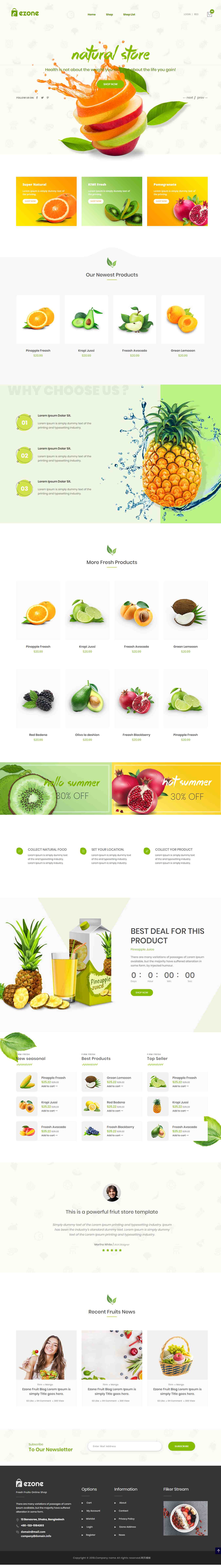 绿色简洁风格的水果在线商城整站网站源码下载