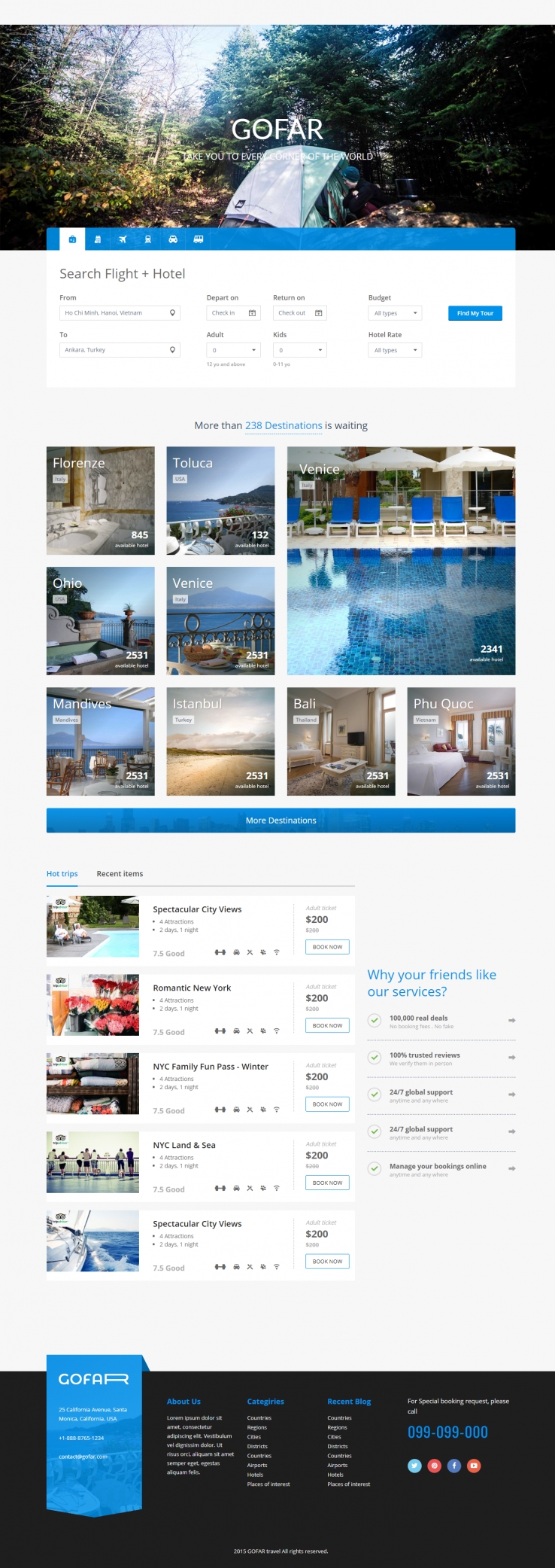蓝色欧美风格的在线旅行服务企业网站源码下载
