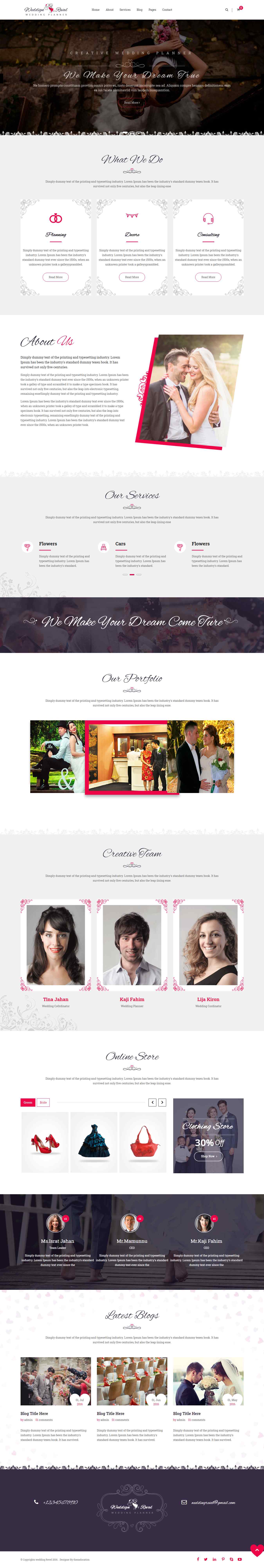 红色欧美风格的婚纱摄影婚礼企业网站源码下载