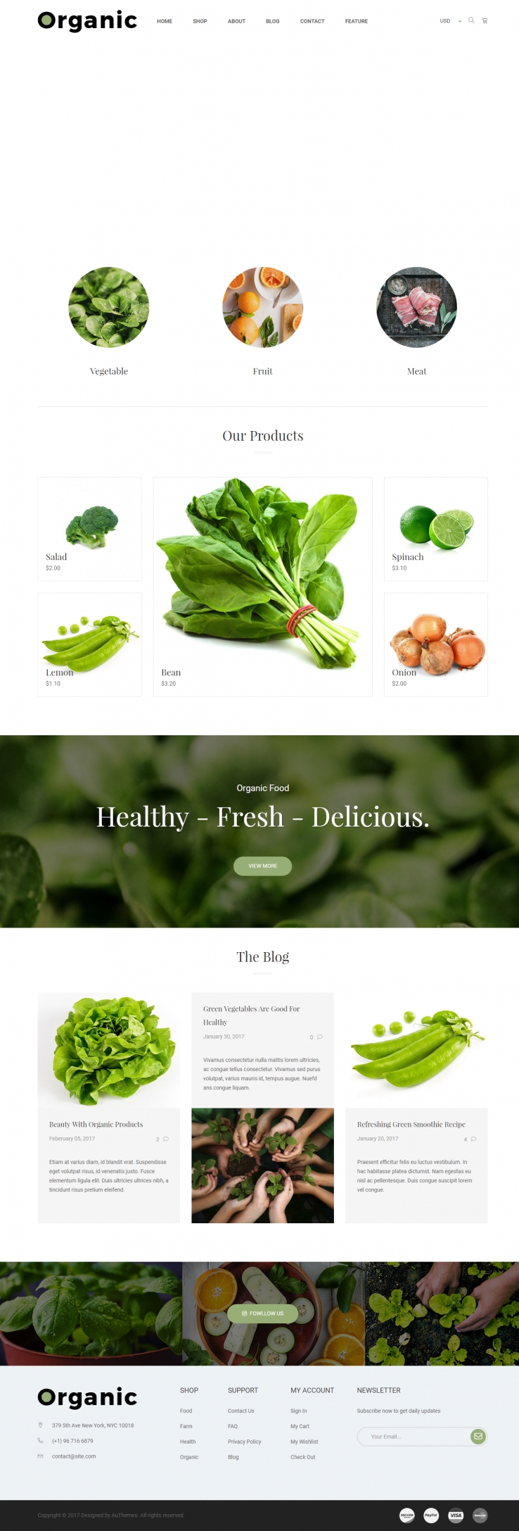 绿色欧美风格的蔬菜水果超市整站网站源码下载