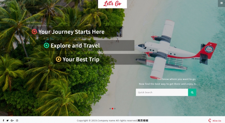HTML5绿色简洁风格个人探索旅行网页模板代码下载