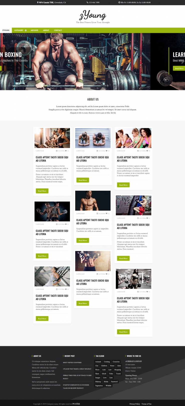 bootstrap绿色简洁样式健身运动员网页模板代码下载