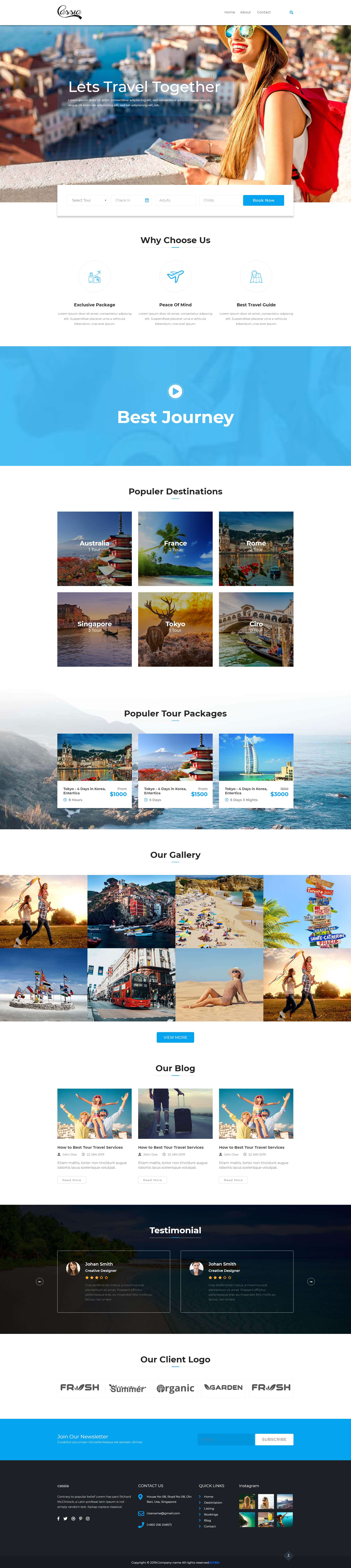 html5蓝色简洁样式旅行社网页模板代码下载