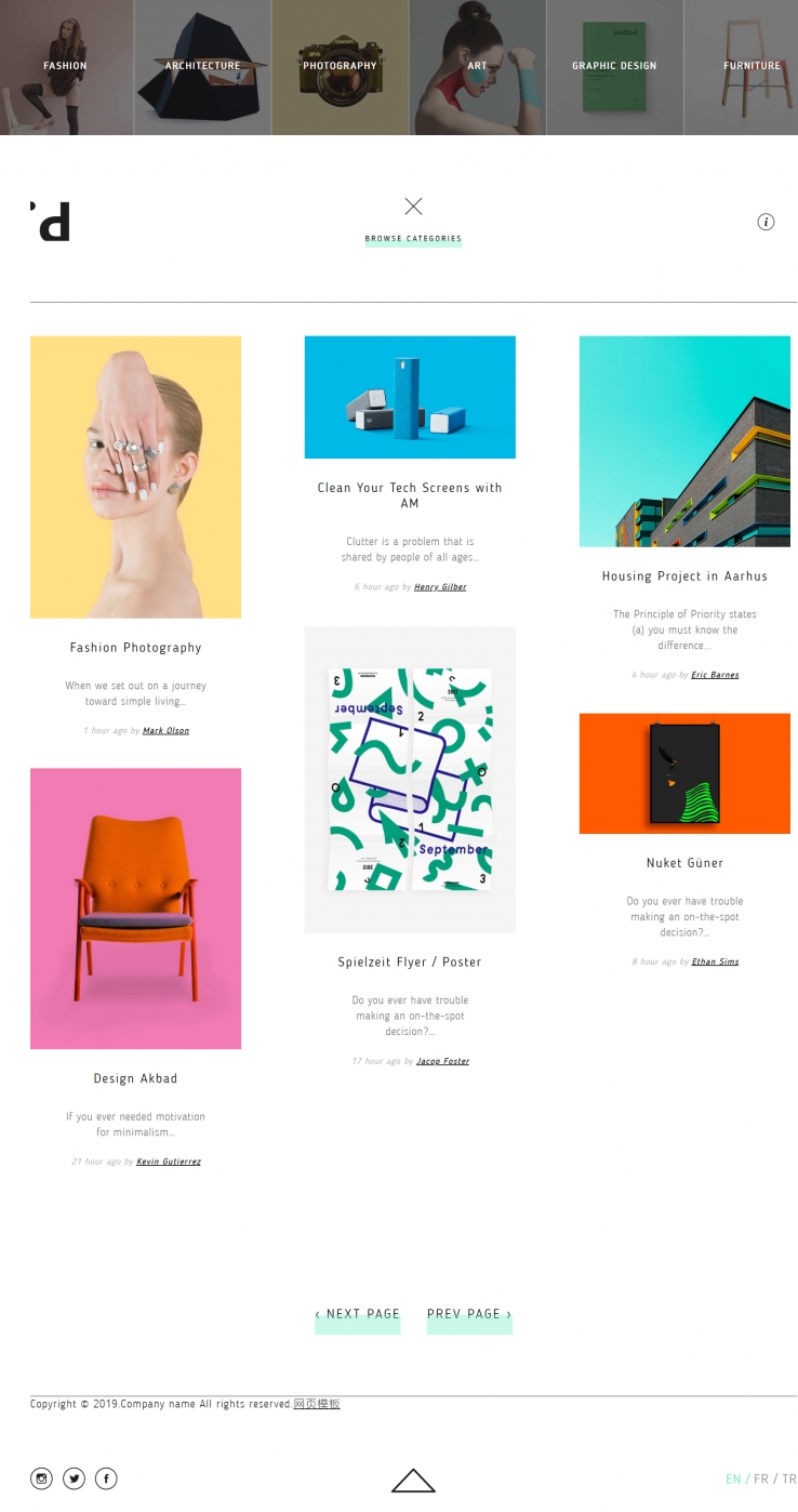 绿色简洁风格响应式创意设计师网页模板