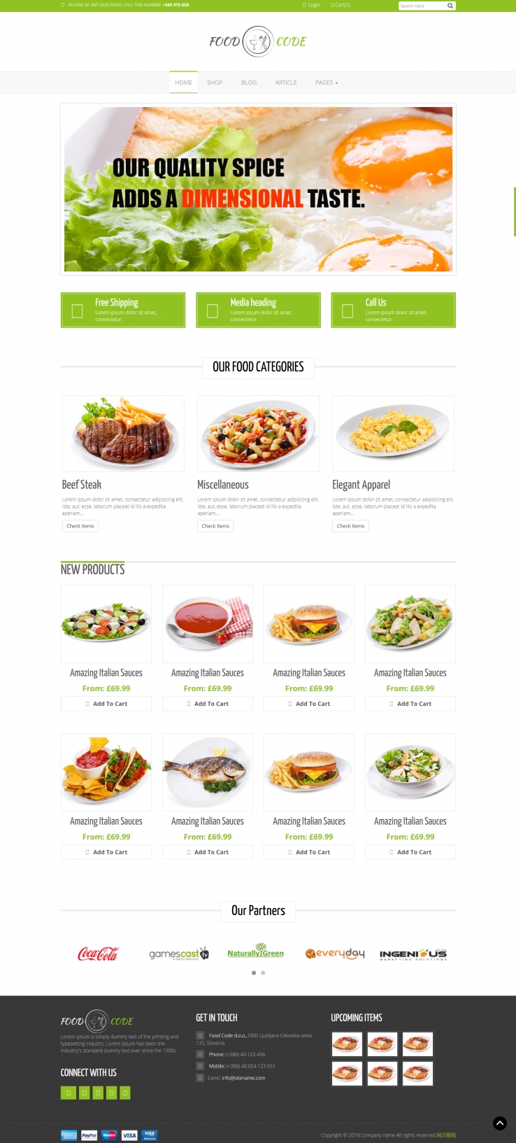绿色欧美形式pc+wap水果蔬菜网页模板代码